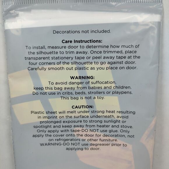 Happy Halloween Gnome Wizard Bats Black Cat Jac-o'-Lantern Door Cover 30" x 72" - Picture 5 of 6